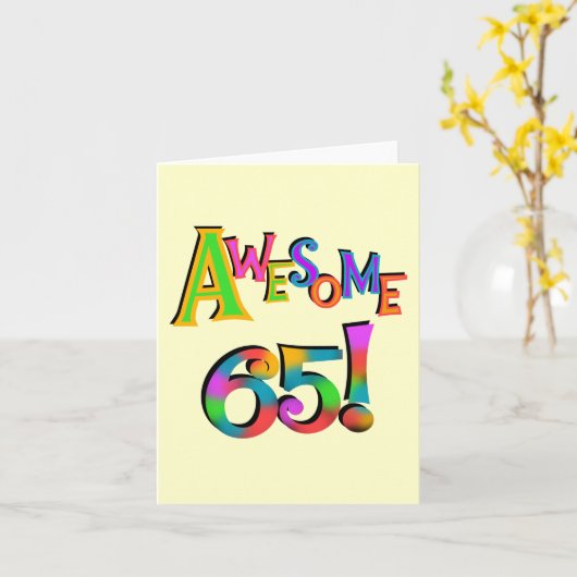 65素晴らし枚の誕生日Tシャツと贈り物 カード (黄色い花)