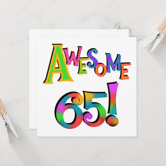 65素晴らし誕生日Tシャツとギフト カード (正面/裏面インサイチュ)