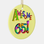 65素晴らし誕生日Tシャツとギフト セラミックオーナメント (右)