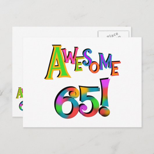 65素晴らし誕生日Tシャツとギフト ポストカード (正面/裏面)