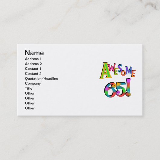 65素晴らし誕生日Tシャツとギフト 名刺 (正面)