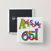 65素晴らし誕生日Tシャツとギフト 缶バッジ (正面&裏面)