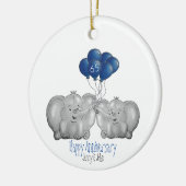 65結婚周年記念象夫婦 セラミックオーナメント (左)
