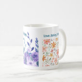 65誕生日おばあちゃん花ラブエレガントフローラ コーヒーマグカップ (正面右)