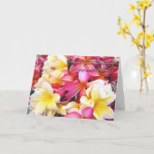 65誕生日お母さんプルメリア花 カード (黄色い花)