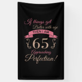 65誕生日が年齢と共に向上 横断幕 (縦)