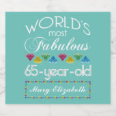 65誕生日で最も素晴らしいカラフル宝石ターコイズ ビールラベル (シングルラベル)