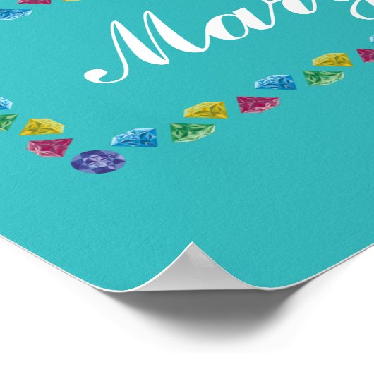 65誕生日で最も素晴らしいカラフル宝石ターコイズ ポスター (角)