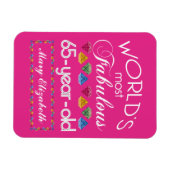 65誕生日で最も素晴らしいカラフル宝石ピンク マグネット (横)