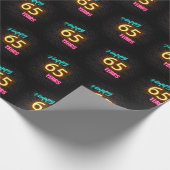 65誕生日のネオンサインオンブリック ラッピングペーパー (角)