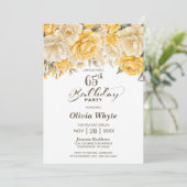 65誕生日イエローローズフローラパーティー 招待状 (スタンド正面)