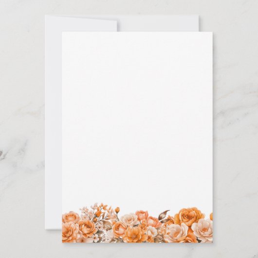 65誕生日オレンジバラフローラパーティー 招待状 (裏面)