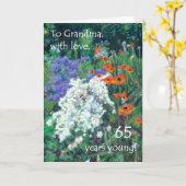 65誕生日カードおばあちゃん – June Garden カード (黄色い花)