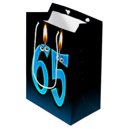 65誕生日キャンドルミディアム抱き枕 ミディアムペーパーバッグ