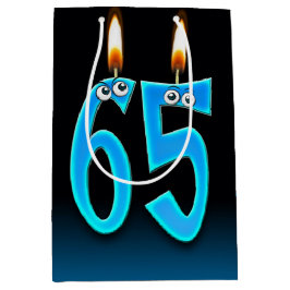 65誕生日キャンドルミディアム抱き枕 ミディアムペーパーバッグ