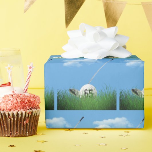 65誕生日ゴルフボール ラッピングペーパー (誕生日パーティー)