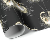 65誕生日スパークラーズオンブラック ラッピングペーパー (ロールコーナー)