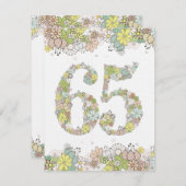 65誕生日ナチュラル開花レディースフォト招待状 招待状 (正面/裏面)