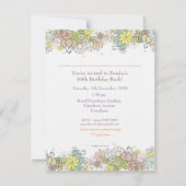 65誕生日ナチュラル開花レディースフォト招待状 招待状 (裏面)