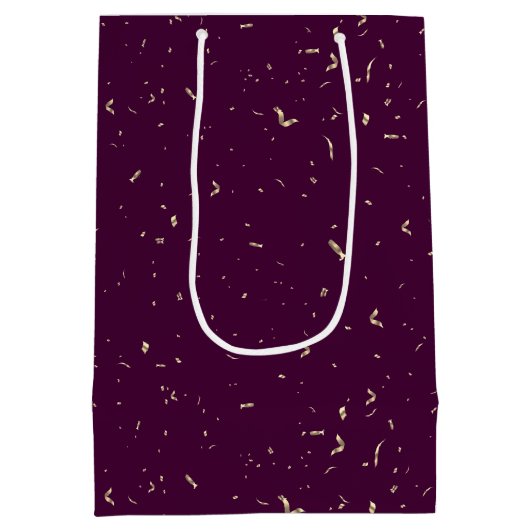 65誕生日ネオンサインと紙吹雪 ミディアムペーパーバッグ (裏面)