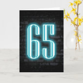 65誕生日ネオンサインオンブリック カード (黄色い花)