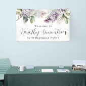 65誕生日パープル薄紫春フラワーウェルカム 横断幕 (トレードショー)