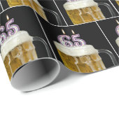 65誕生日ビアマグカップとキャンドル ラッピングペーパー (ロールコーナー)