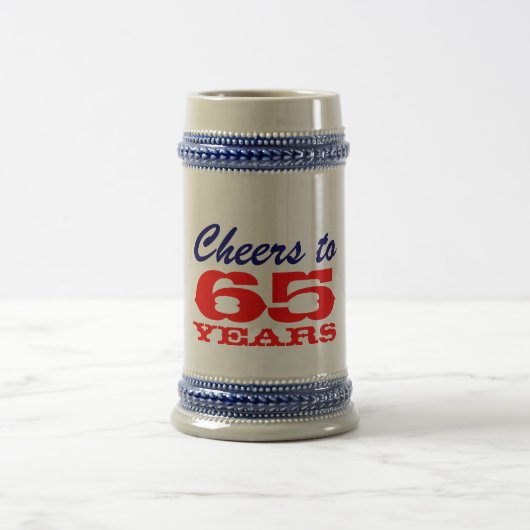 65誕生日ビアマグ |ギフト男性へ ビールジョッキ (中央)