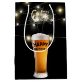 65誕生日ビールグラスにスパークラーズ ミディアムペーパーバッグ (正面)