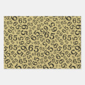 65誕生日ブラック&金ゴールド番号パターン65 ラッピングペーパーシート (正面2)