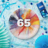 65誕生日ブラッ絵を描ト ペーパープレート (パーティー)