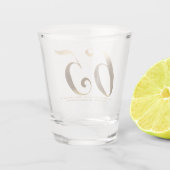 65誕生日ブルーサファ結婚イア記念日 ショットグラス (裏面)