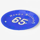 65誕生日ブルーピックボール ペーパープレート (アングル)