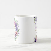 65誕生日マグ – フローラリースと金ゴールド番号 コーヒーマグカップ (中央)