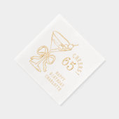 65誕生日マルチニ六十五パーソナライズされた 箔ナプキン (右)