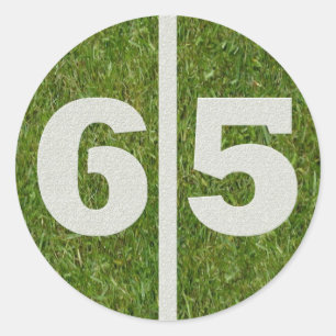 65誕生日ヤードサッカーステッカー ラウンドシール