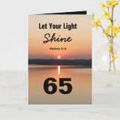 65誕生日レットユアライトシャイン引用文サンセット カード (黄色い花)