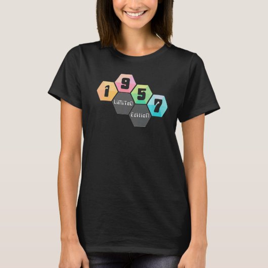 65誕生日レディースメンズ65年1957 5 Tシャツ (正面)
