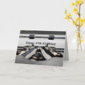 65誕生日レトロタイプライター カード (黄色い花)