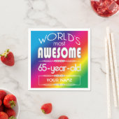 65誕生日ワールドファブ最高のルレインボー スタンダードカクテルナプキン (インサイチュ)