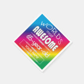 65誕生日ワールドファブ最高のルレインボー スタンダードカクテルナプキン (角)