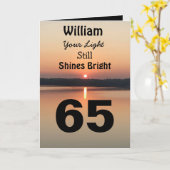 65誕生日光が輝く カード (黄色い花)