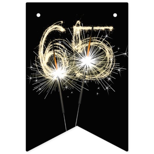 65誕生日又は記念日パーティー バンティングフラッグ (第1の旗)