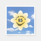 65誕生日夏の太陽の光と雲 スタンダードカクテルナプキン (正面)