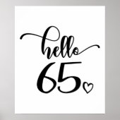 65誕生日女性こんにちは65かわいい65歳 ポスター (正面)