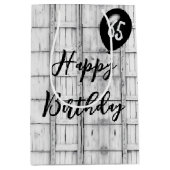 65誕生日対称木素朴模様 ミディアムペーパーバッグ (正面)