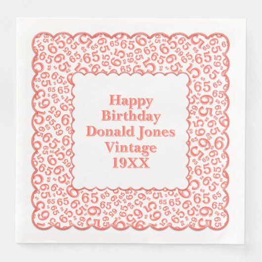 65誕生日番号模様ホタテ珊瑚/白 (正面)