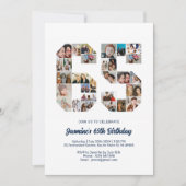 65誕生日番号65カスタムフォトコラージュ 招待状 (正面)