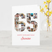 65誕生日番号65フォトコラージュパーソナライズされた カード (黄色い花)