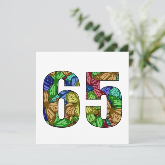 65誕生日蝶 カード (スタンド正面)